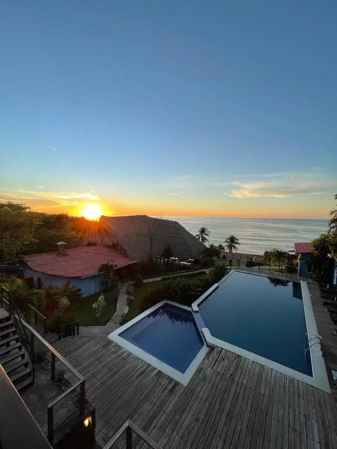 photo sunset view from Kayu Resort over El Sunzal, La Libertad El Salvador